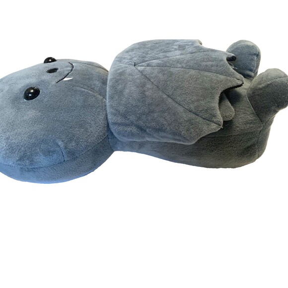 Gray And Black Bat Plush Stuffed Animal Toy White Fangs Hard Eyes - Picture 12 of 13